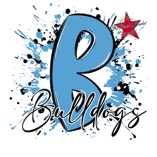 Bulldogs Mascot Splatter-Carolina Blue