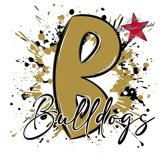 Bulldogs Mascot Splatter-Gold