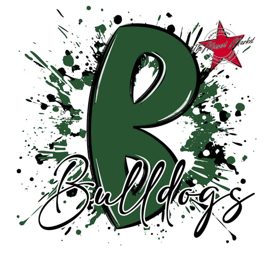 Bulldogs Mascot Splatter-Green