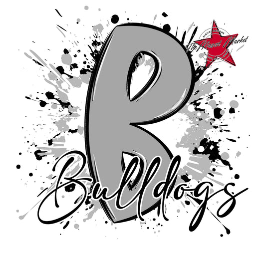 Bulldogs Mascot Splatter-Grey