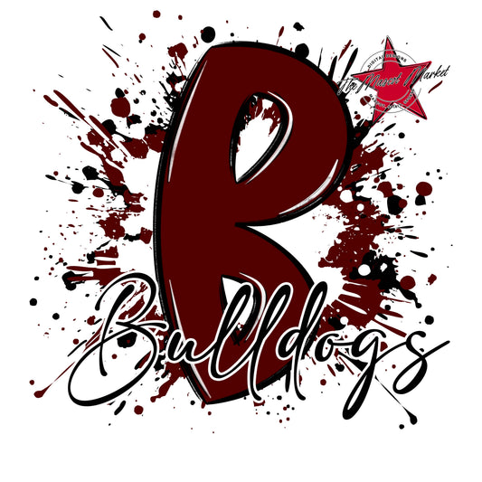 Bulldogs Mascot Splatter-Maroon