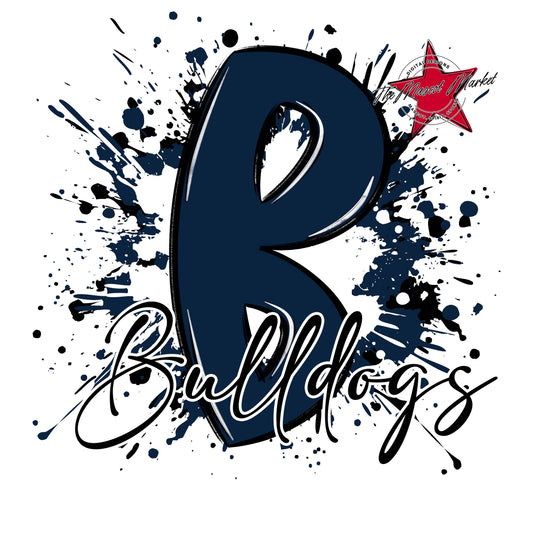 Bulldogs Mascot Splatter-Navy