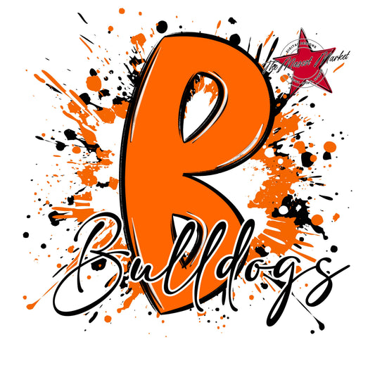 Bulldogs Mascot Splatter-Orange