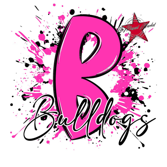 Bulldogs Mascot Splatter-Pink