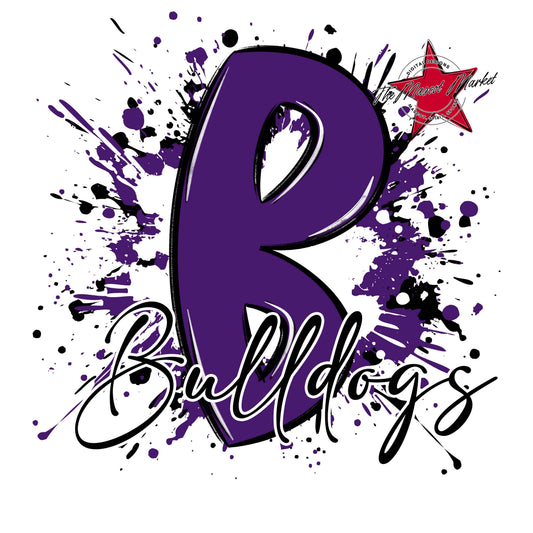 Bulldogs Mascot Splatter-Purple