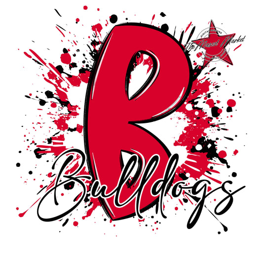 Bulldogs Mascot Splatter-Red
