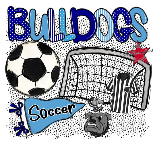 Bulldogs Soccer Spirit-Blue & Carolina Blue