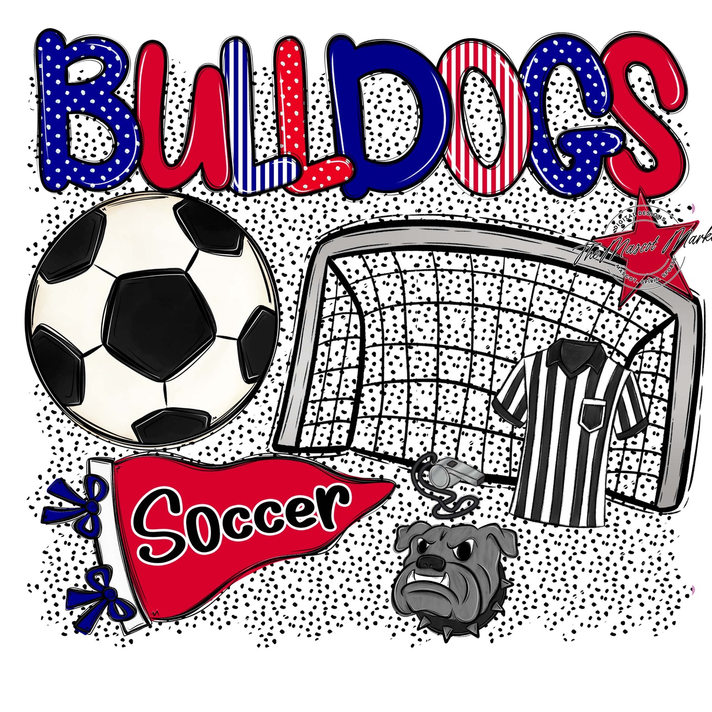Bulldogs Soccer Spirit-Blue & Red