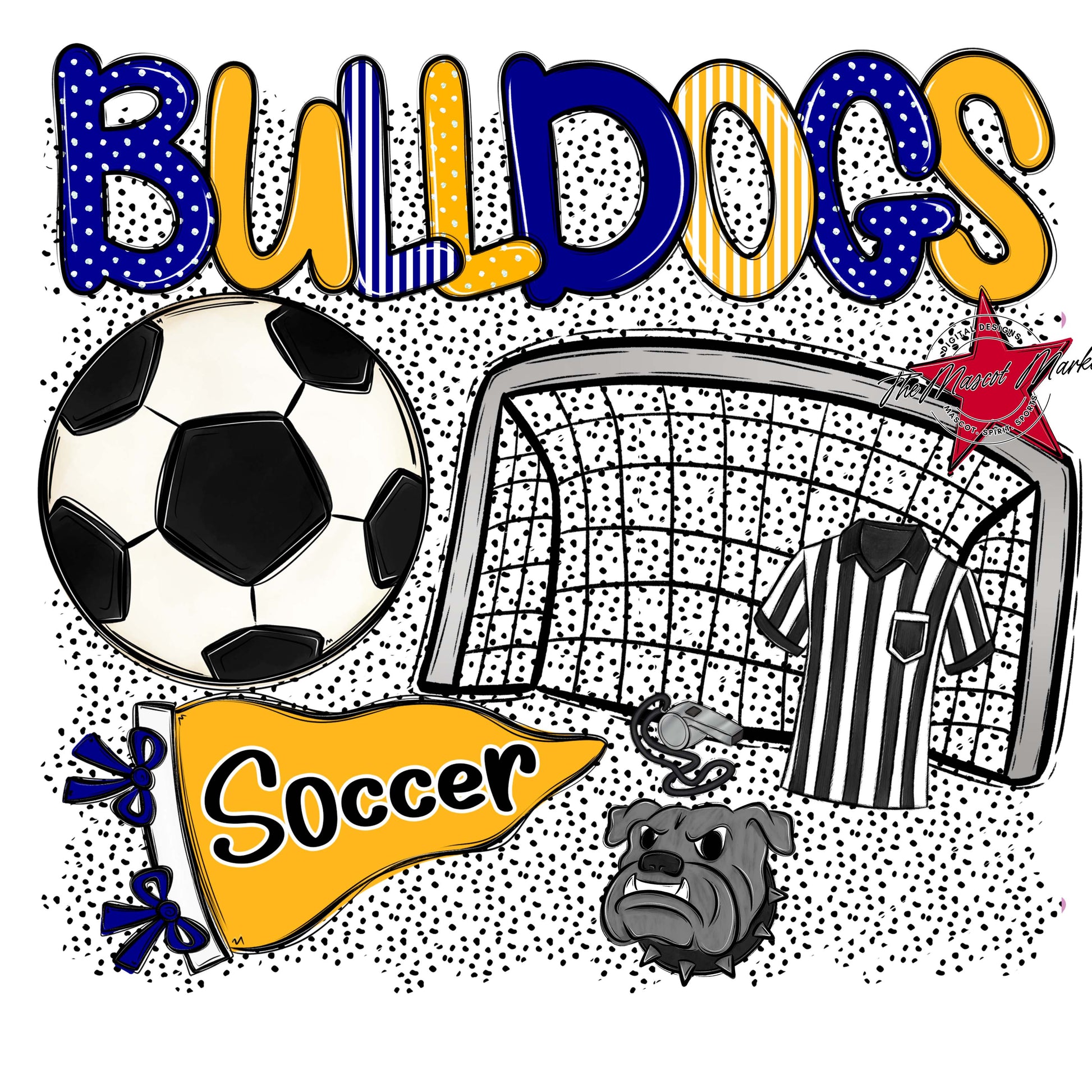 Bulldogs Soccer Spirit-Blue & Yellow