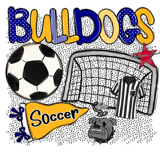 Bulldogs Soccer Spirit-Blue & Yellow