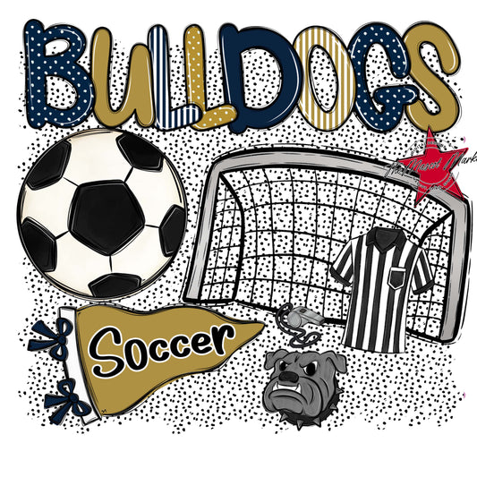 Bulldogs Soccer Spirit-Navy & Gold