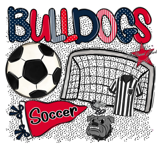 Bulldogs Soccer Spirit-Navy & Red