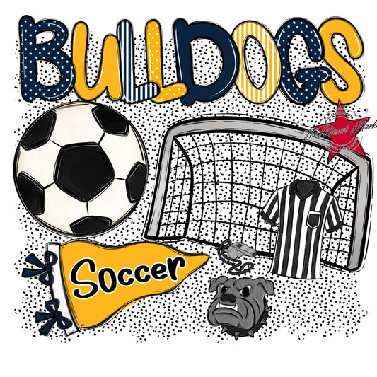 Bulldogs Soccer Spirit-Navy & Yellow
