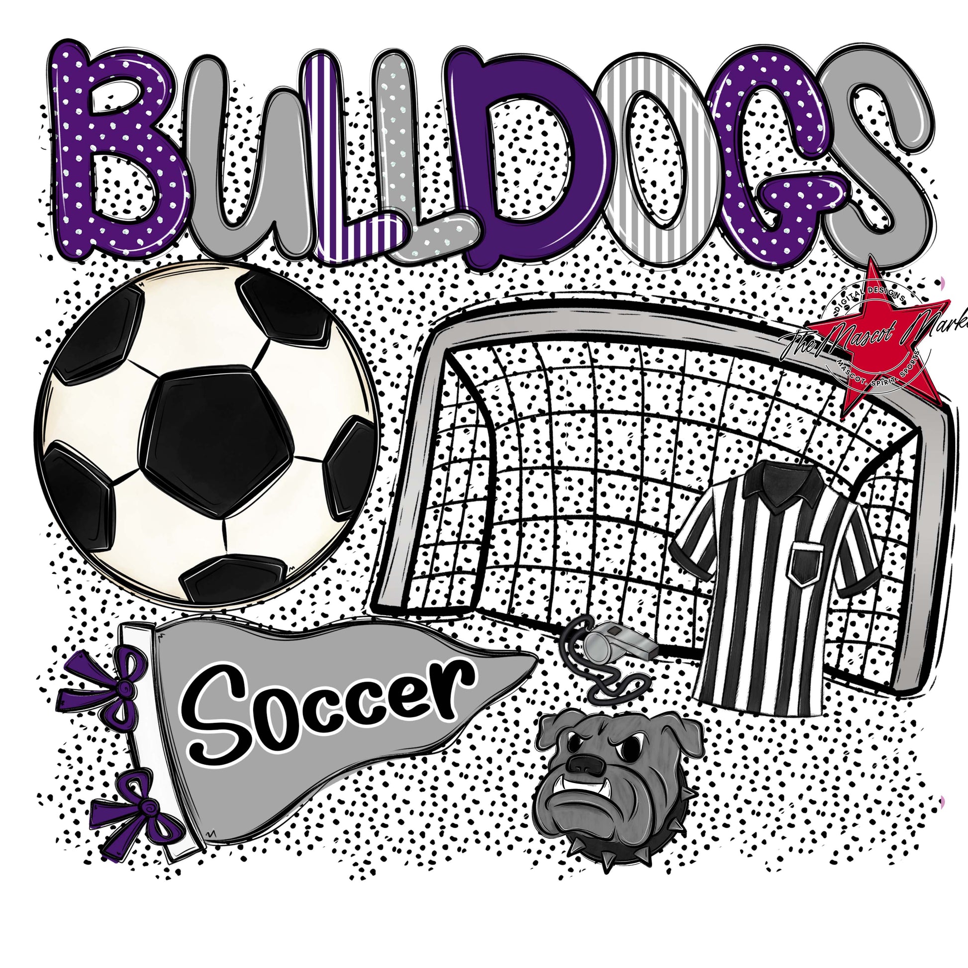 Bulldogs Soccer Spirit-Purple & Grey
