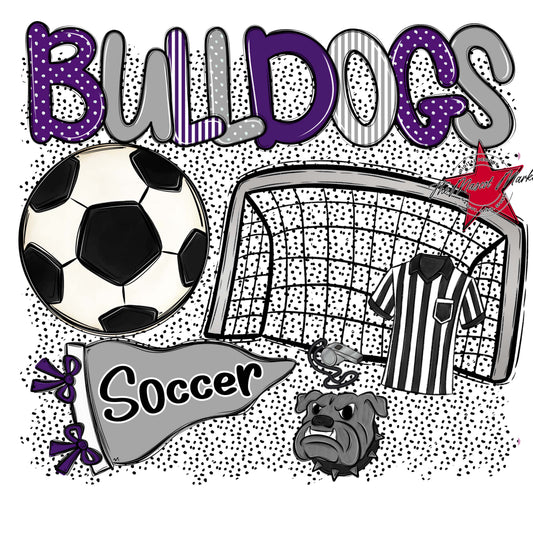 Bulldogs Soccer Spirit-Purple & Grey
