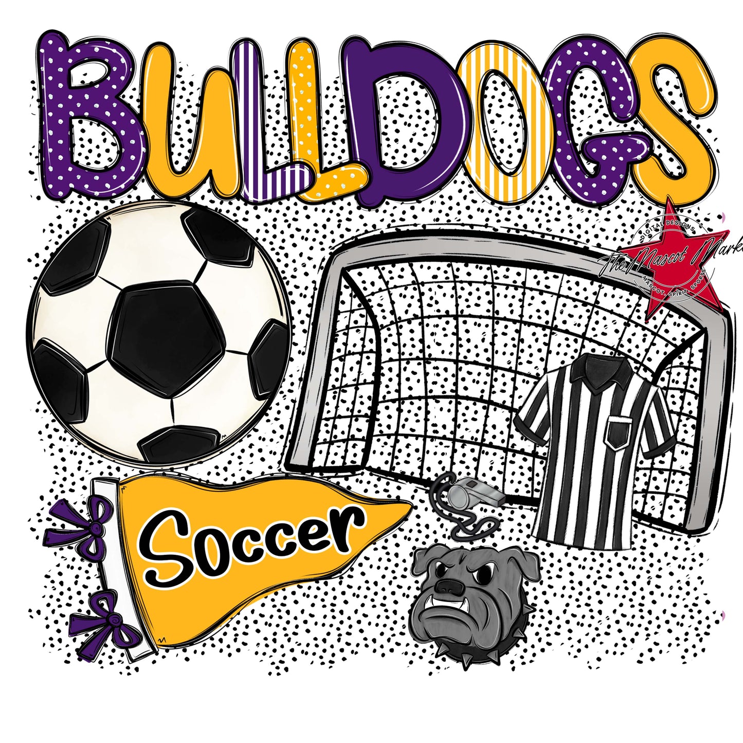 Bulldogs Soccer Spirit-Purple & Yellow
