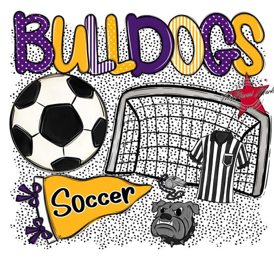 Bulldogs Soccer Spirit-Purple & Yellow