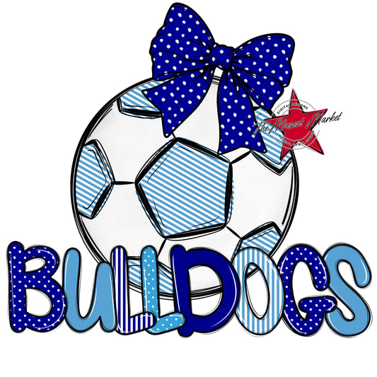 Bulldogs Soccer Spirit Design-Blue & Carolina Blue