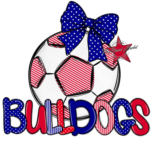 Bulldogs Soccer Spirit Design-Blue & Red