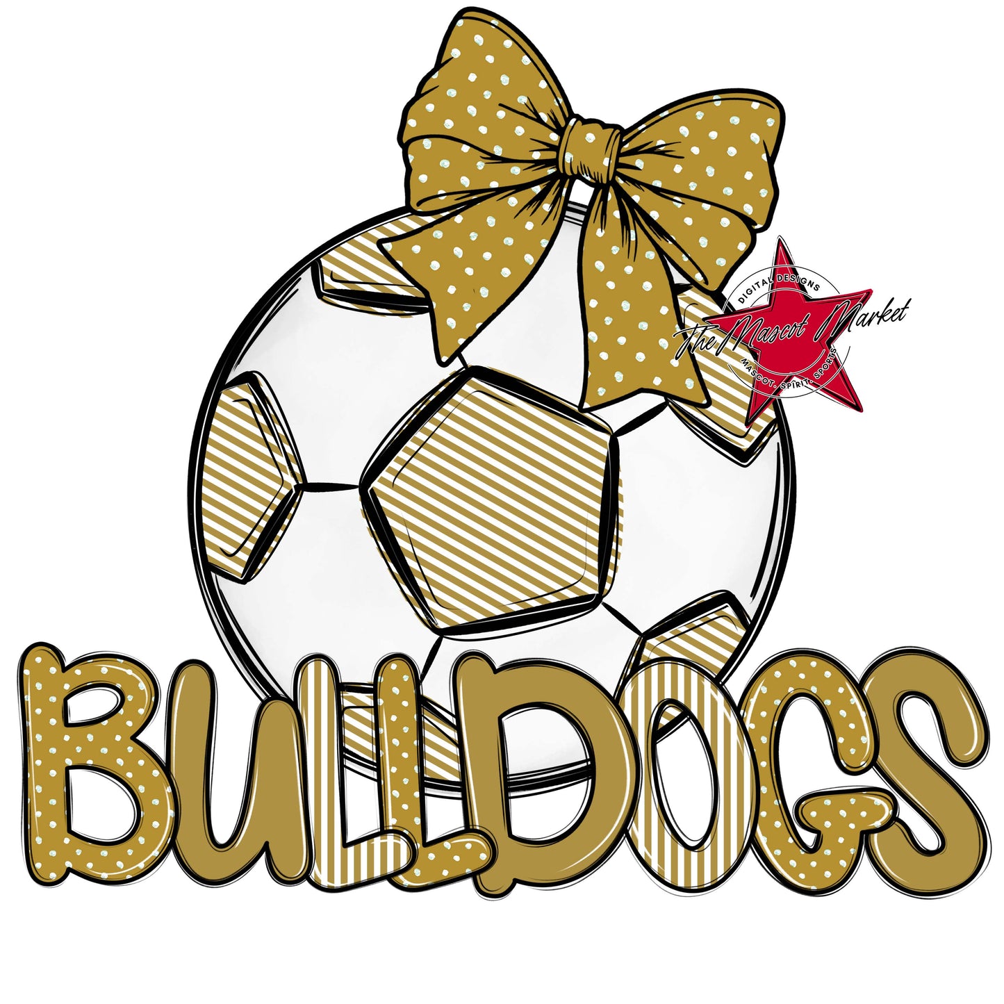 Bulldogs Soccer Spirit Design-Gold