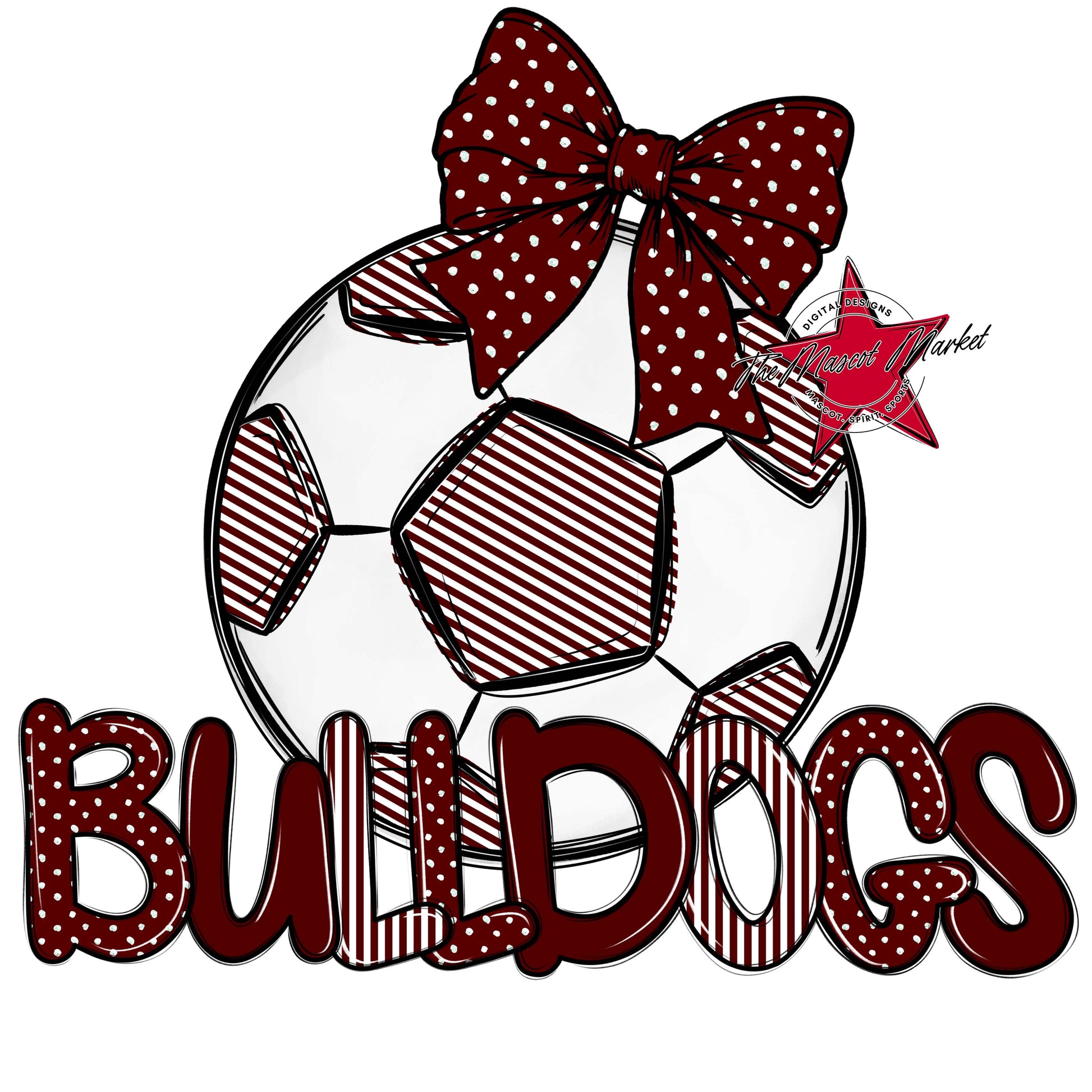 Bulldogs Soccer Spirit Design-Maroon