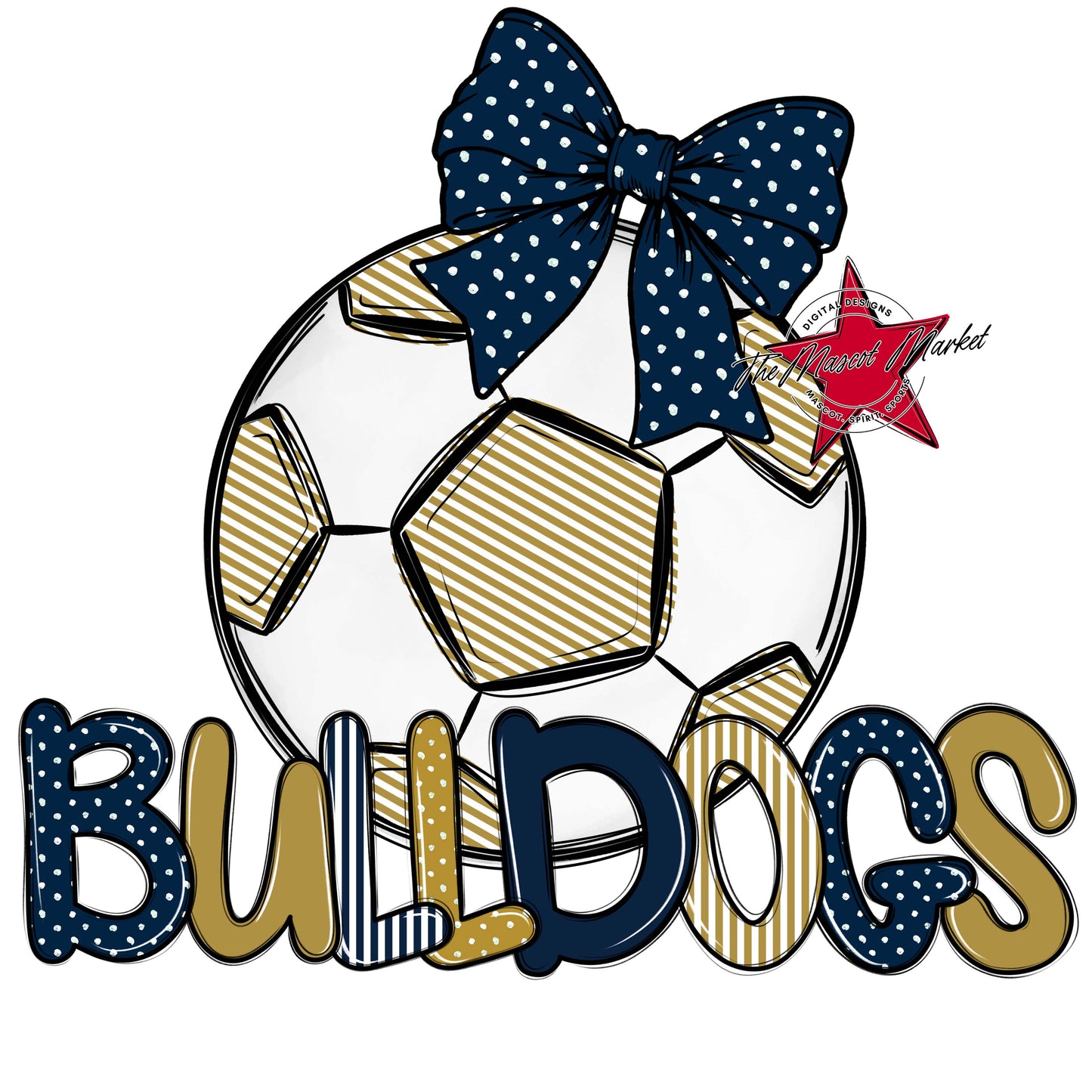 Bulldogs Soccer Spirit Design-Navy & Gold