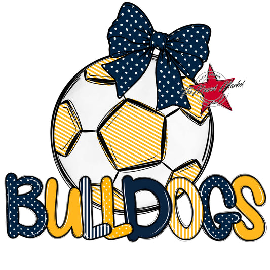 Bulldogs Soccer Spirit Design-Navy & Yellow