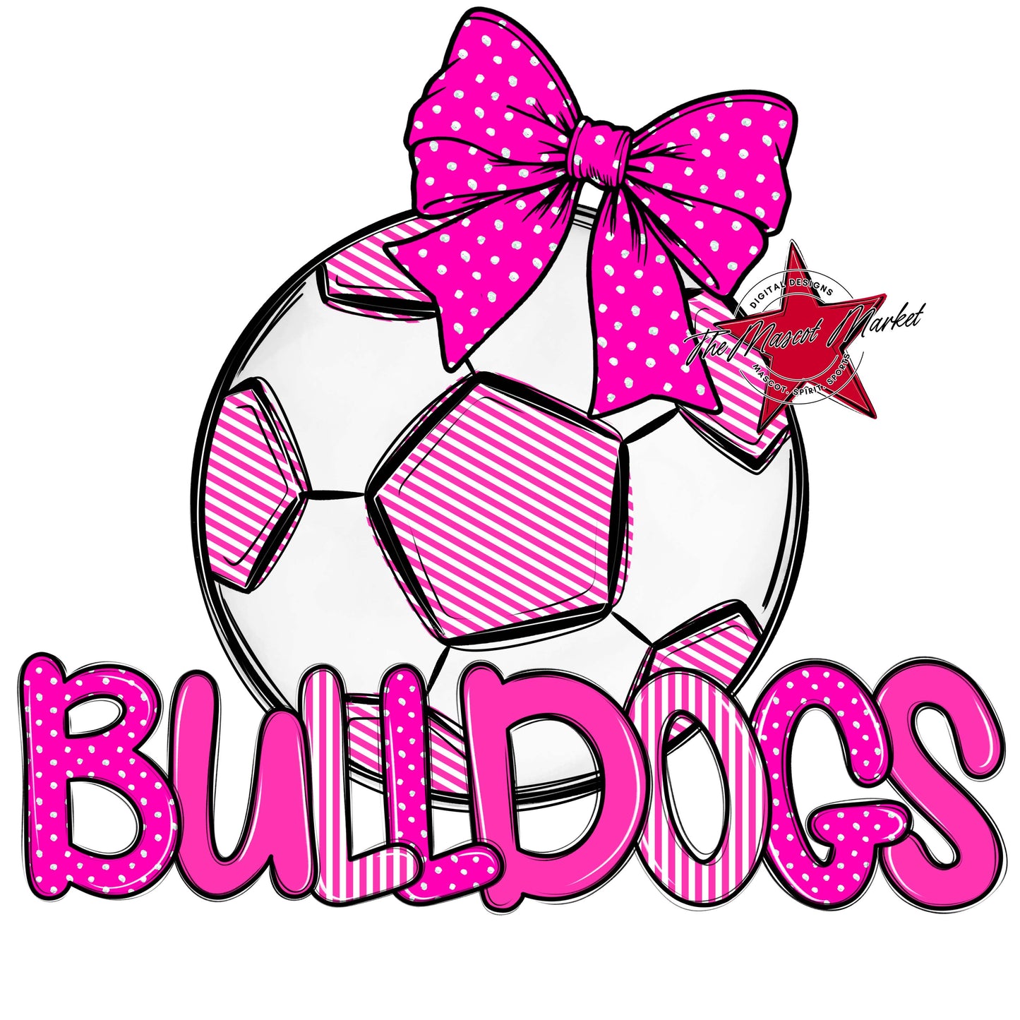 Bulldogs Soccer Spirit Design-Pink