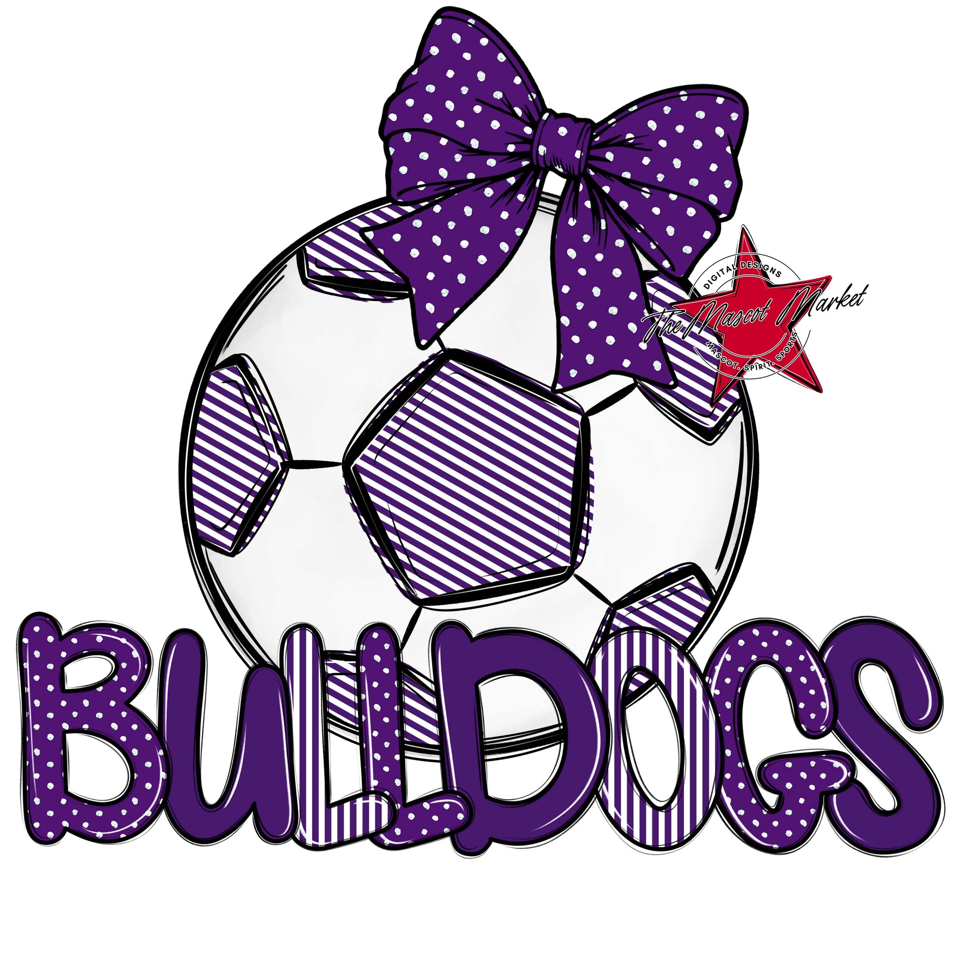 Bulldogs Soccer Spirit Design-Purple