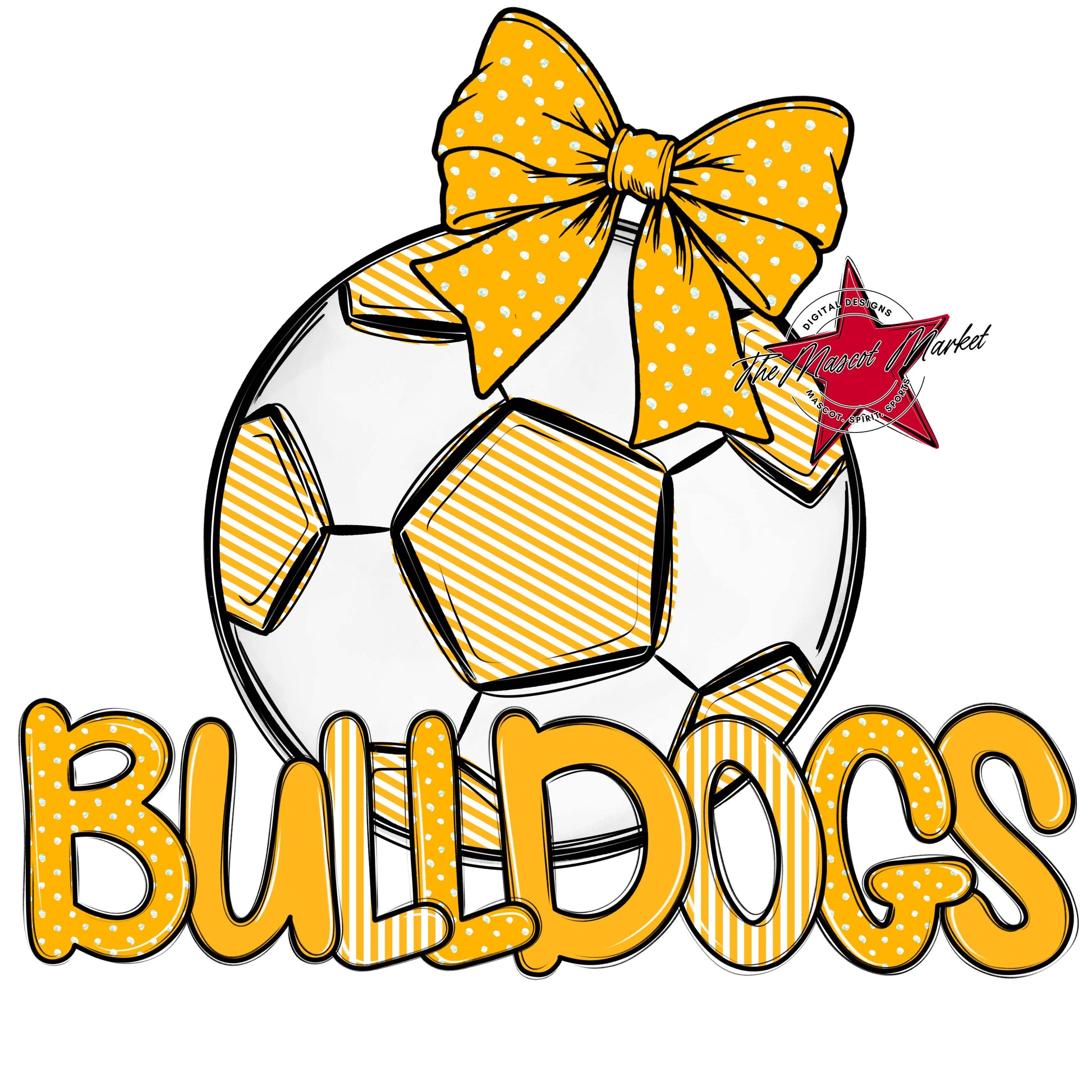 Bulldogs Soccer Spirit Design-Yellow