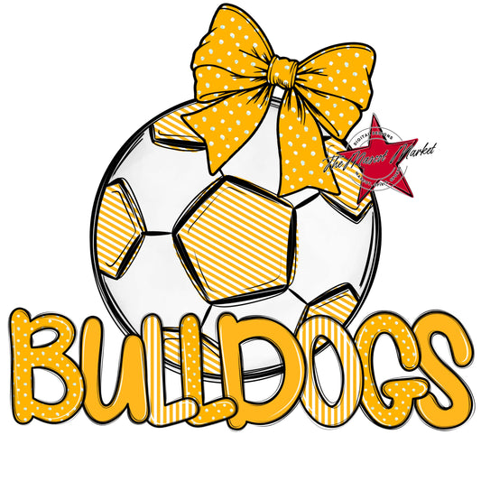 Bulldogs Soccer Spirit Design-Yellow