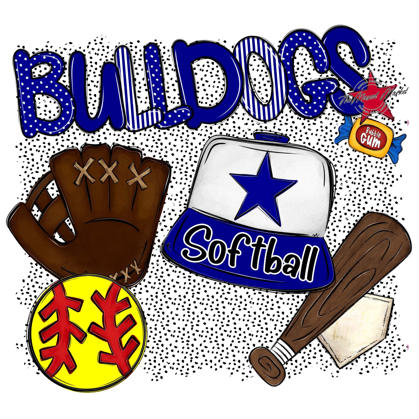 Bulldogs Softball Spirit-Blue