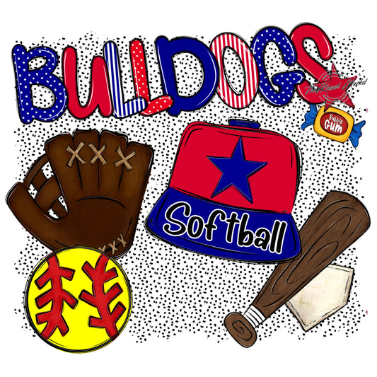 Bulldogs Softball Spirit-Blue & Red