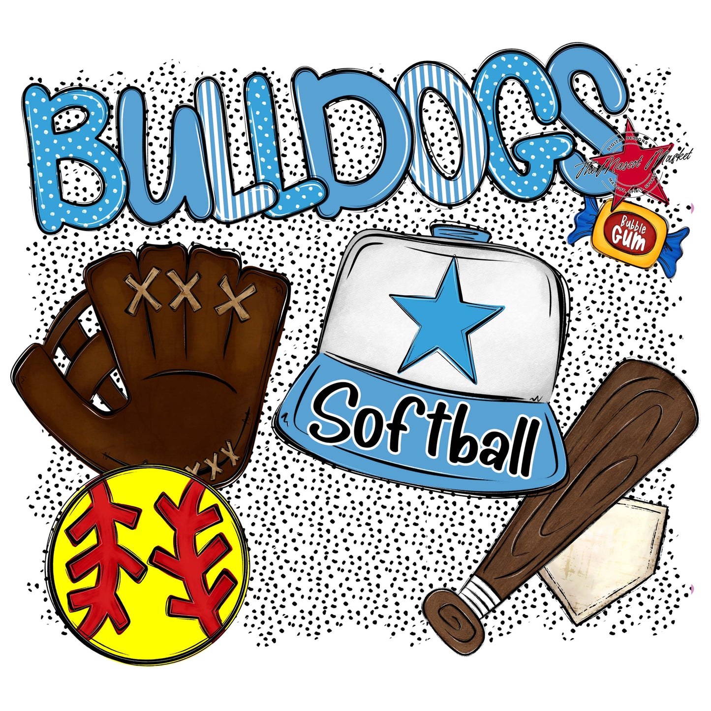 Bulldogs Softball Spirit-Carolina Blue