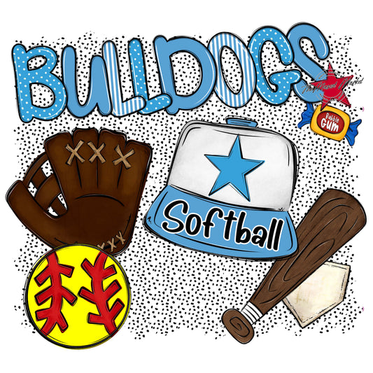 Bulldogs Softball Spirit-Carolina Blue
