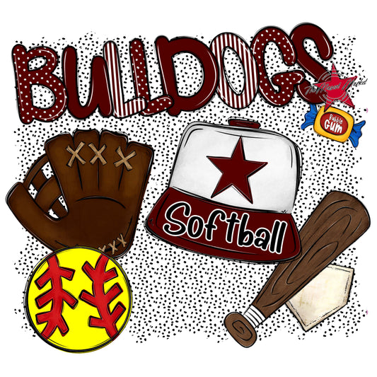 Bulldogs Softball Spirit-Maroon