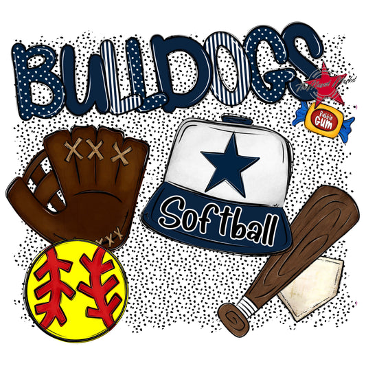 Bulldogs Softball Spirit-Navy