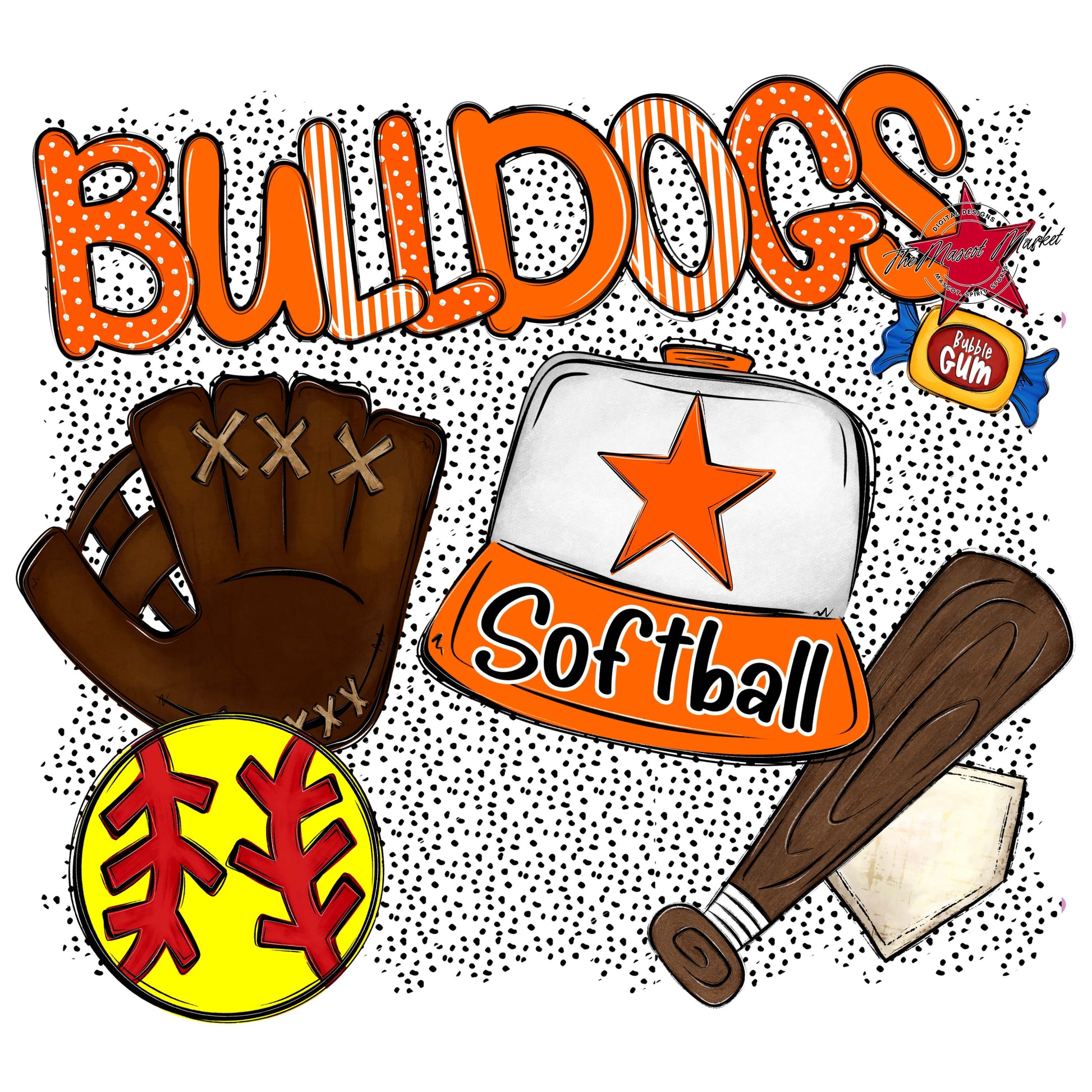 Bulldogs Softball Spirit-Orange