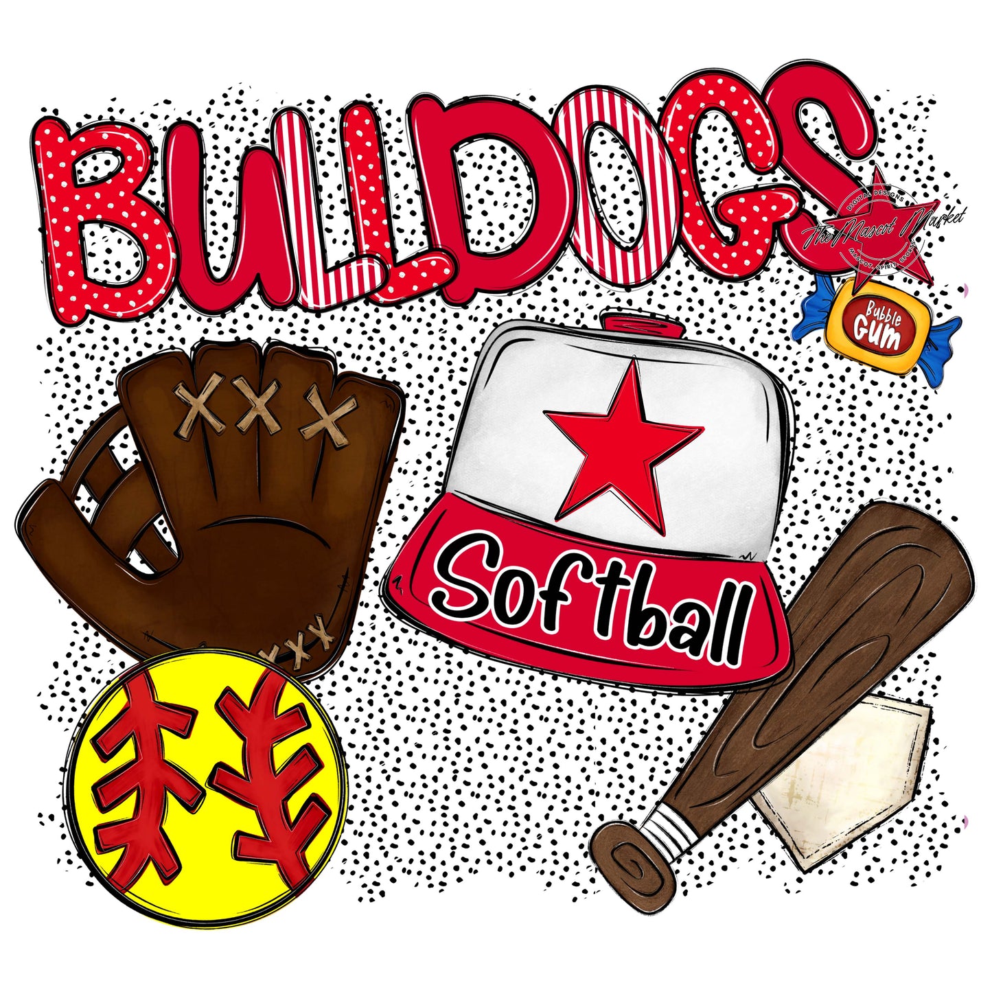 Bulldogs Softball Spirit-Red