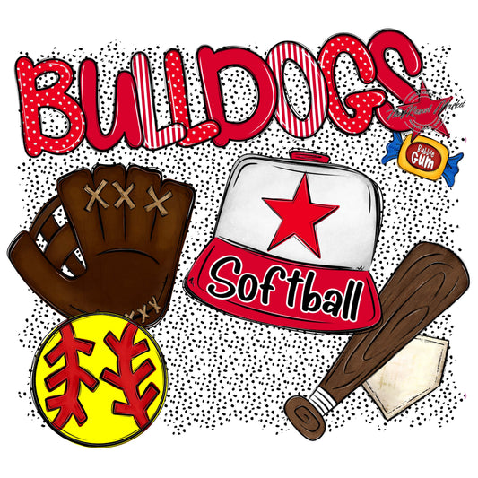 Bulldogs Softball Spirit-Red