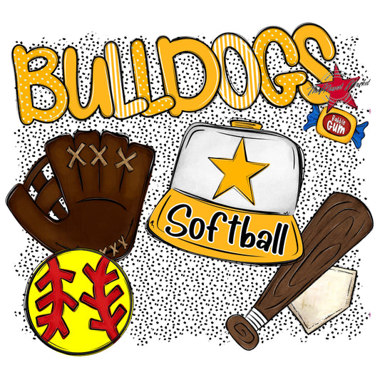 Bulldogs Softball Spirit-Yellow