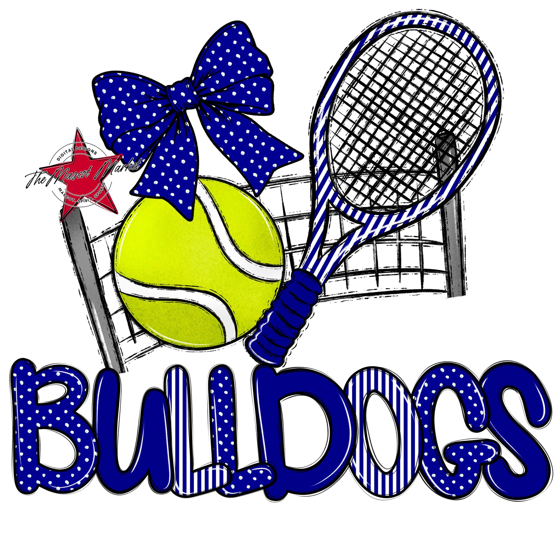 Bulldogs Tennis Spirit Design-Blue