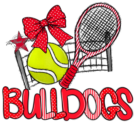 Bulldogs Tennis Spirit Design-Bright Red