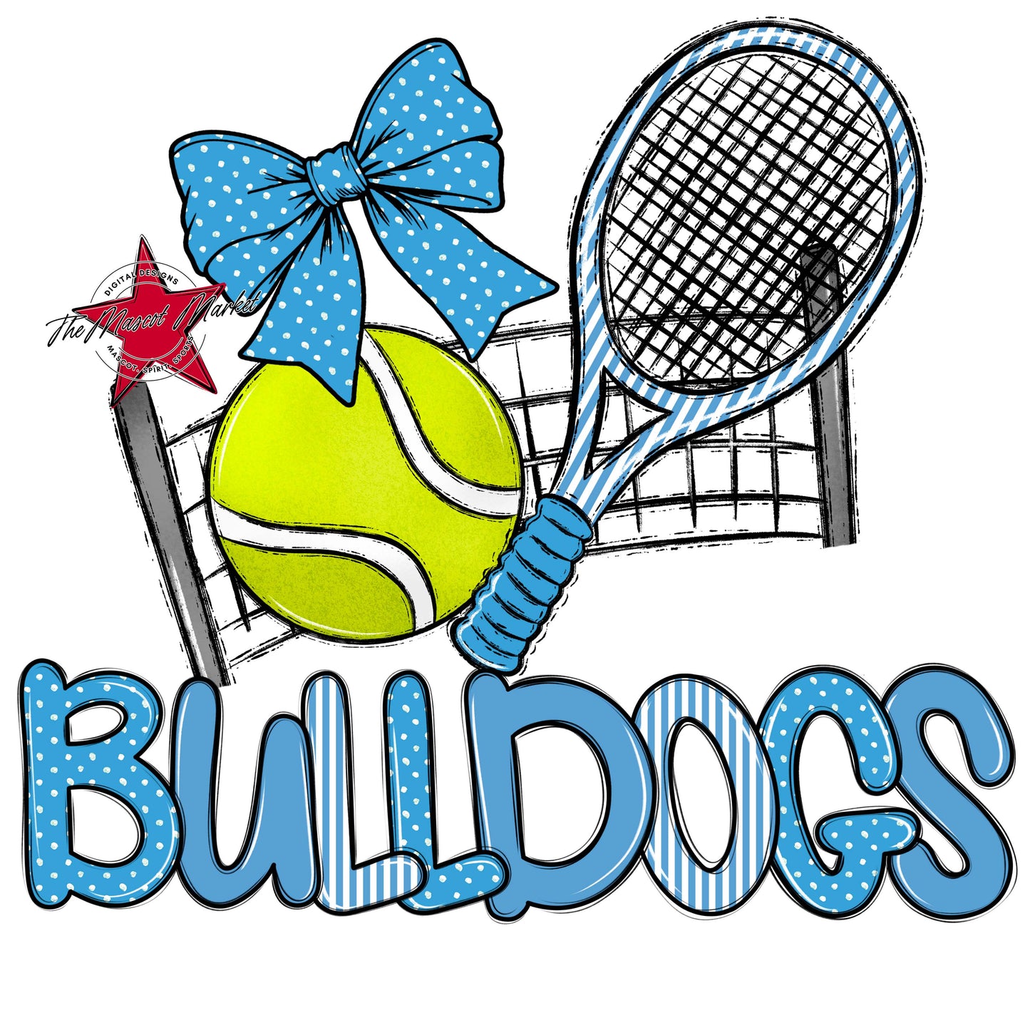 Bulldogs Tennis Spirit Design-Carolina Blue