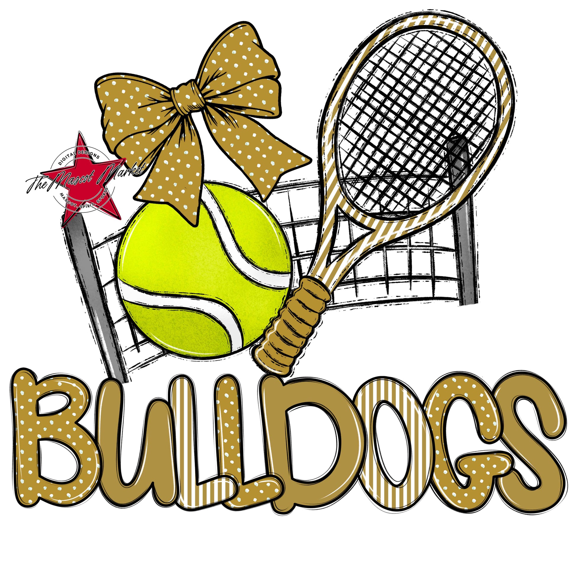 Bulldogs Tennis Spirit Design-Gold