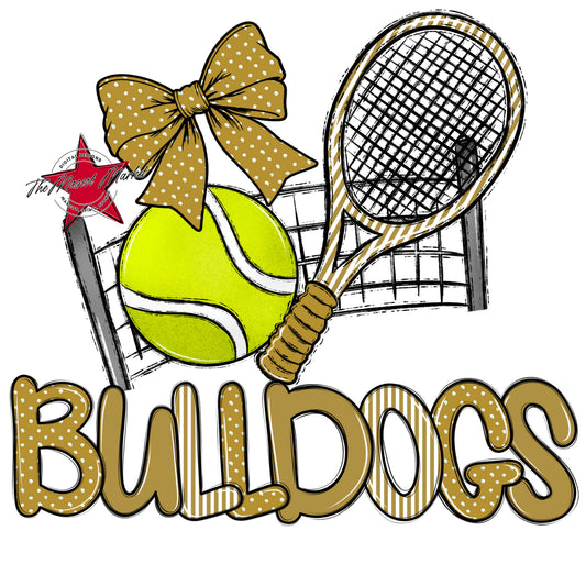 Bulldogs Tennis Spirit Design-Gold