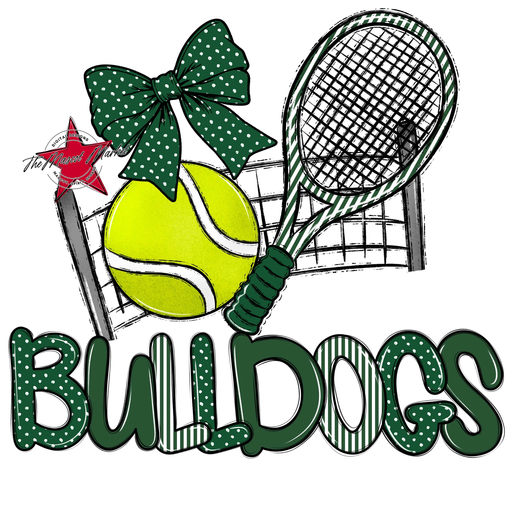 Bulldogs Tennis Spirit Design-Green