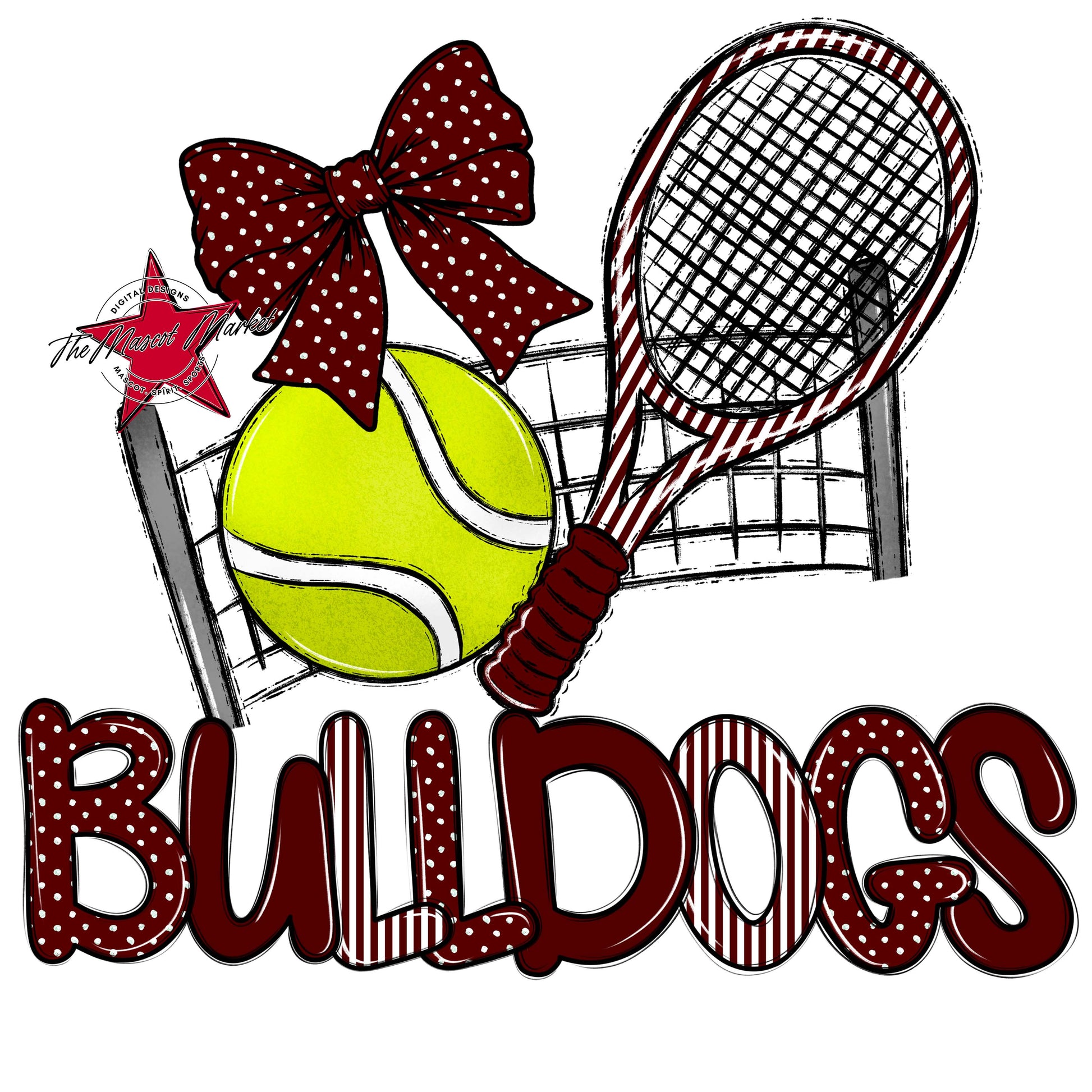 Bulldogs Tennis Spirit Design-Maroon