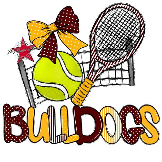 Bulldogs Tennis Spirit Design-Maroon & Yellow
