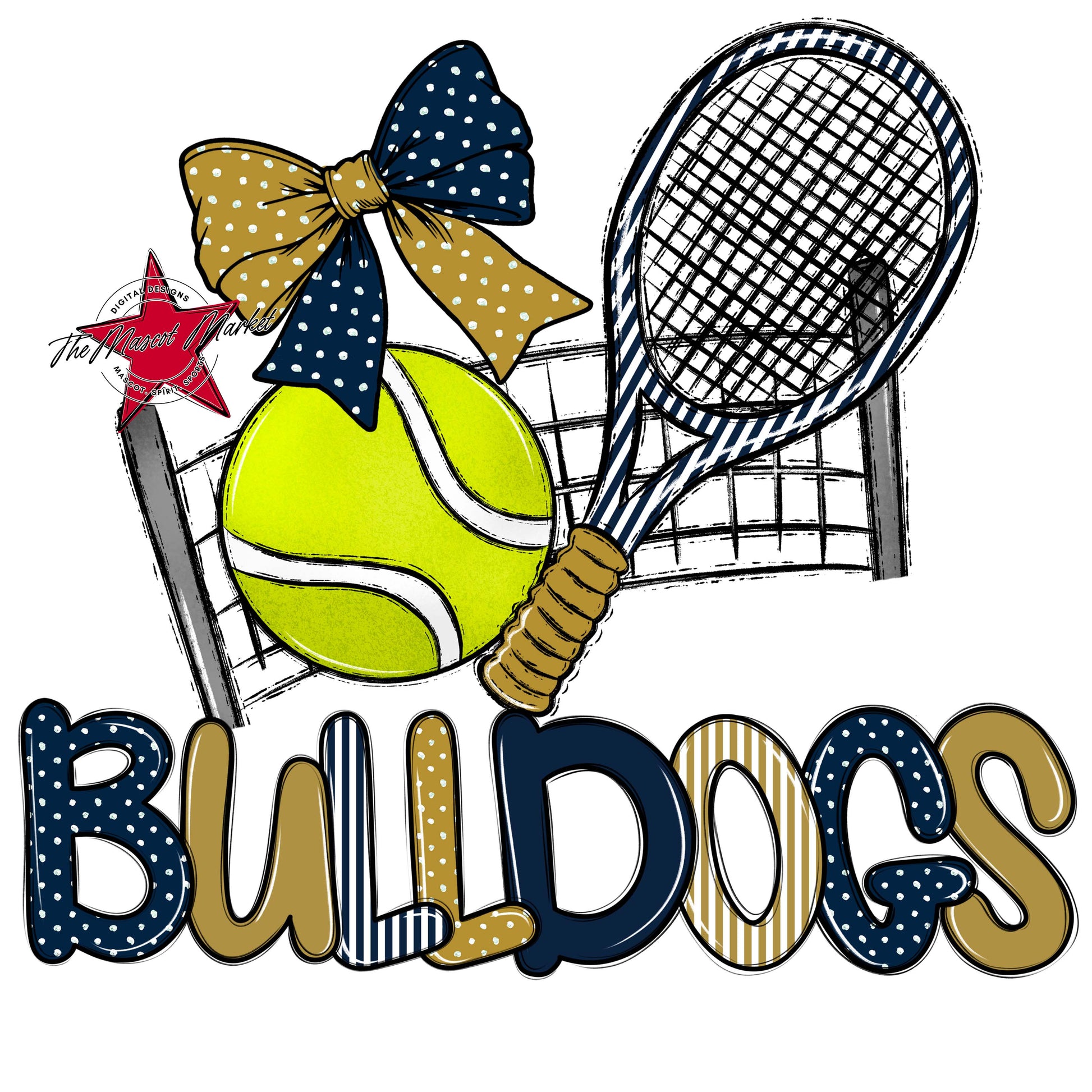 Bulldogs Tennis Spirit Design-Navy & Gold